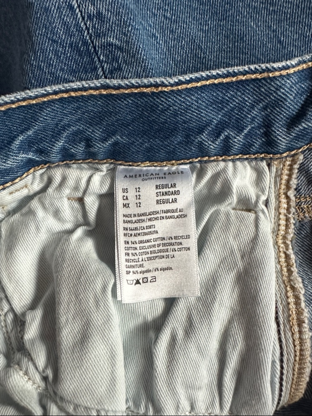 American Eagle Outfitters Mom Jeans Size 12 in Blue - Picture 10 of 11